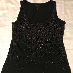 WHBM Tank Top Black Large black metallic beads